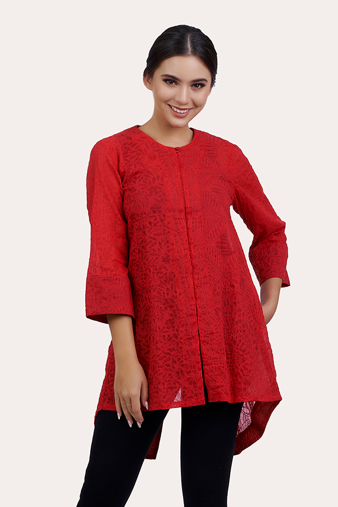 Long Sleeve Batik Blouse