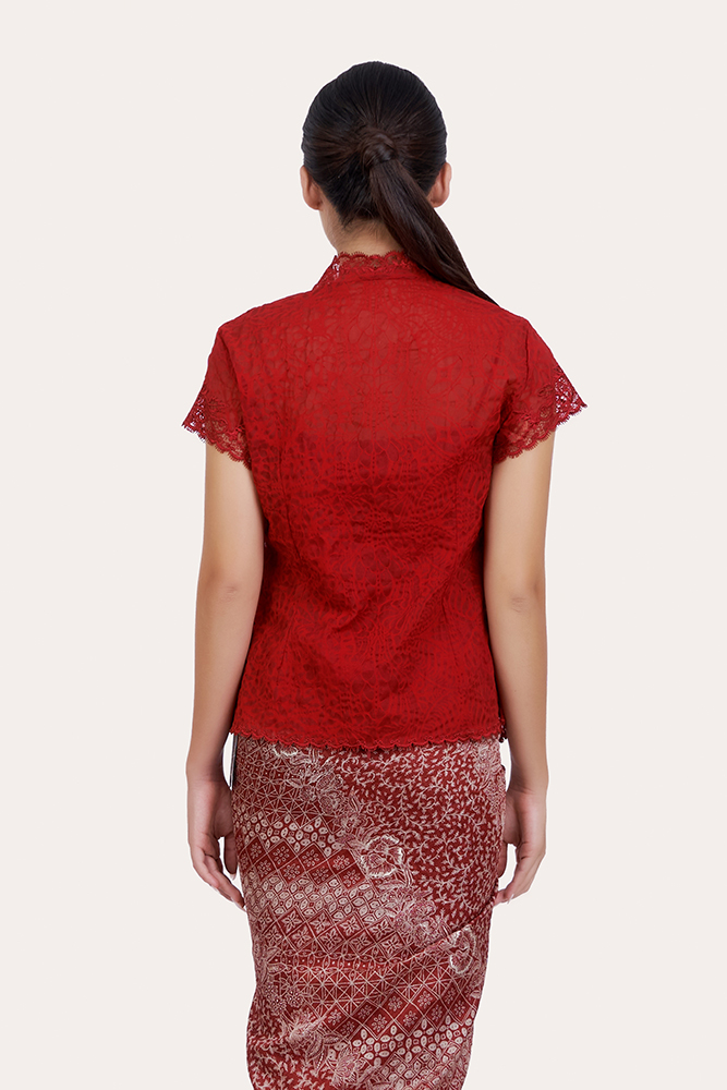 Short Sleeve Embossed Batik Kebaya