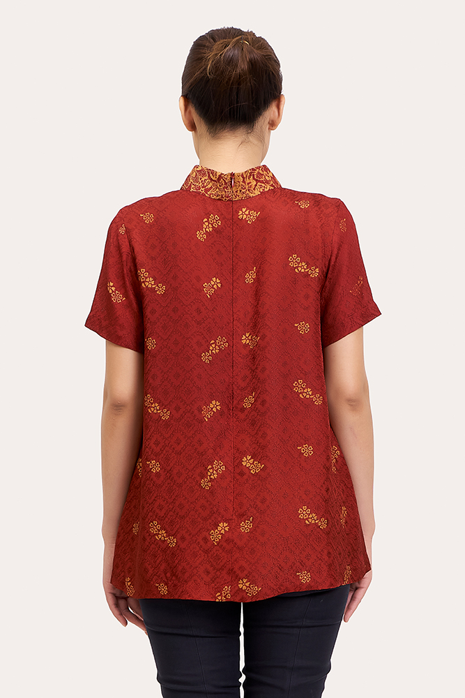 Short Sleeve Batik Blouse