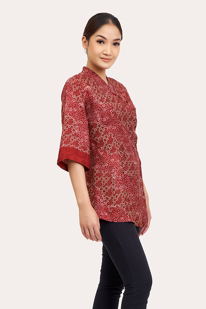 Short  Sleeve Batik Blouse