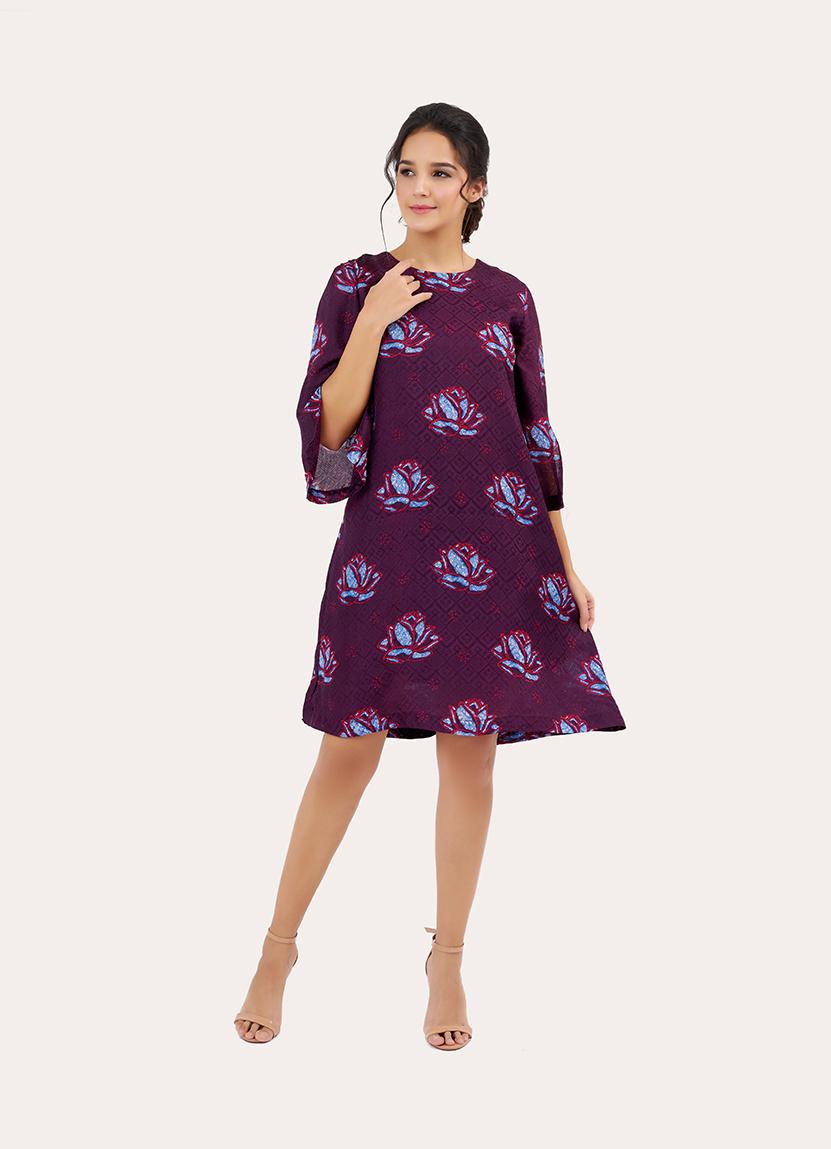 batik long frock design