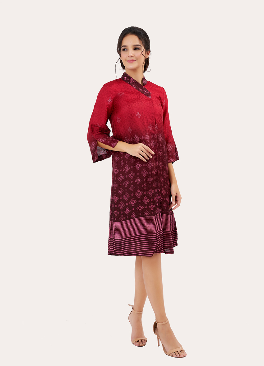 Long Sleeve Batik Dress