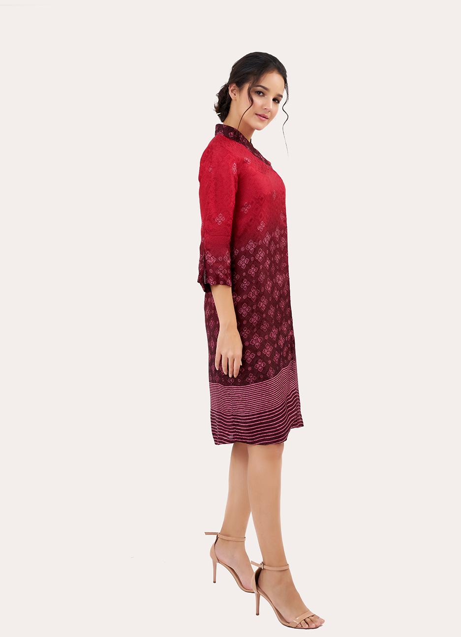 Long Sleeve Batik Dress