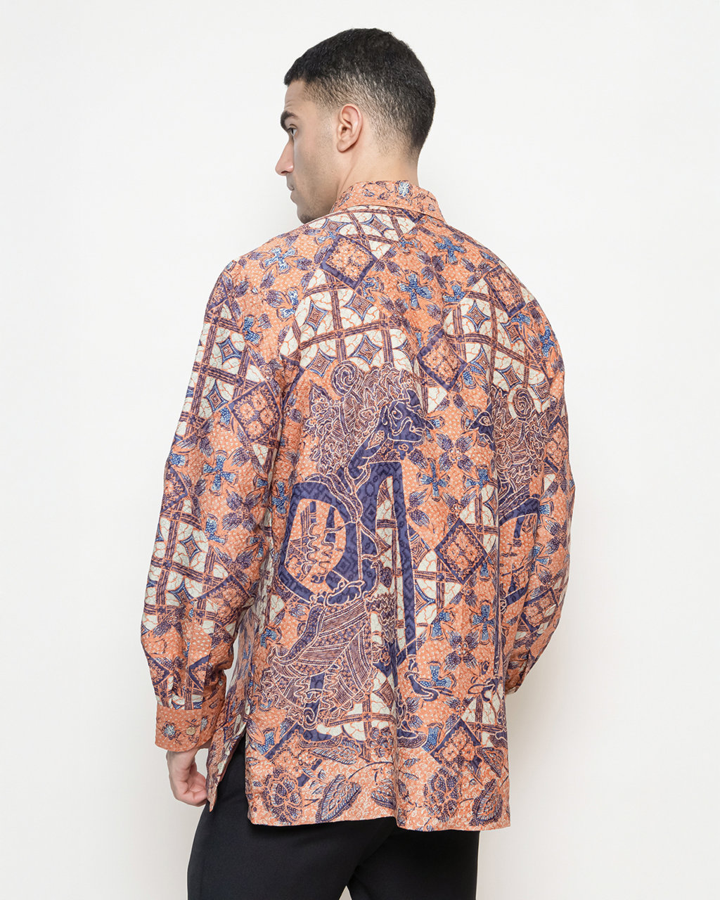 Hand-Drawn Batik Shirt With Bisma Latar Tambal Kartu Kawung Pattern