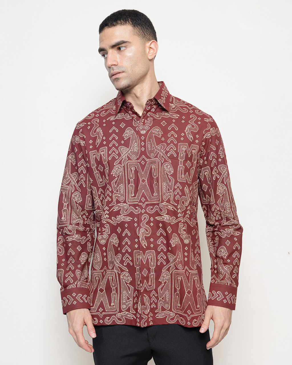 Hand-Drawn Batik Shirt With Papua Orang Pattern