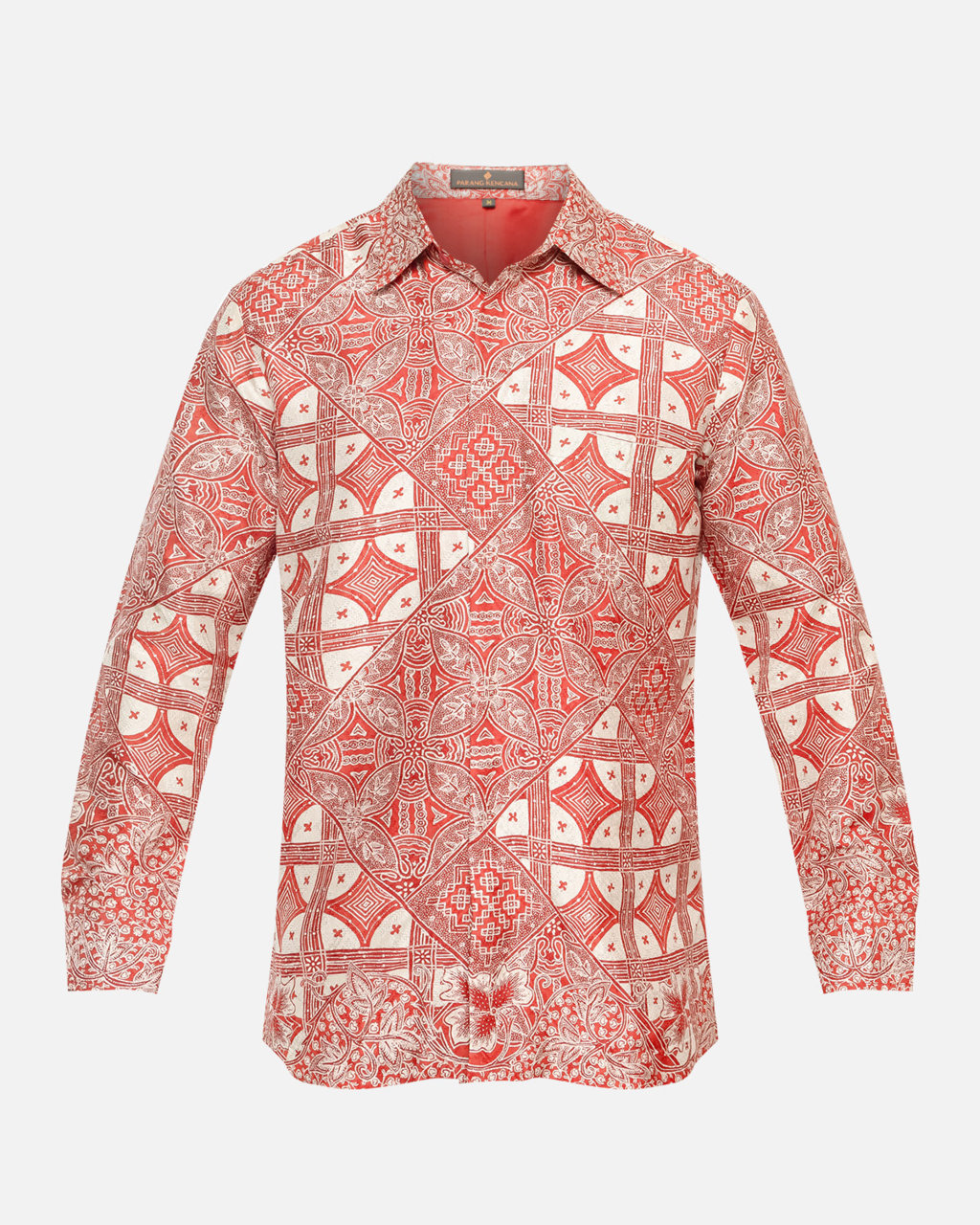 Hand-Drawn Batik Shirt With Tambal Kartu Pattern